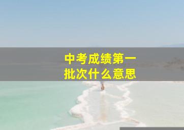 中考成绩第一批次什么意思