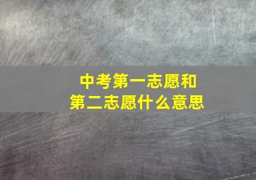 中考第一志愿和第二志愿什么意思