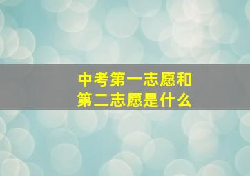 中考第一志愿和第二志愿是什么