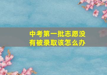 中考第一批志愿没有被录取该怎么办