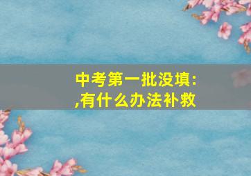 中考第一批没填:,有什么办法补救