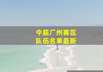 中超广州赛区队伍名单最新