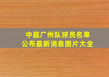 中超广州队球员名单公布最新消息图片大全