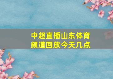 中超直播山东体育频道回放今天几点