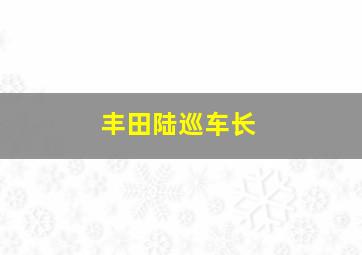 丰田陆巡车长