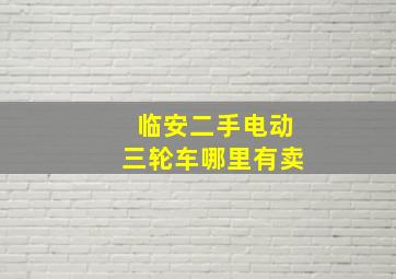 临安二手电动三轮车哪里有卖