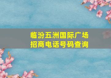 临汾五洲国际广场招商电话号码查询