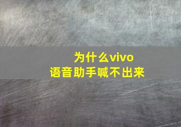 为什么vivo语音助手喊不出来