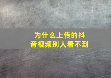 为什么上传的抖音视频别人看不到