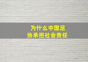 为什么中国足协承担社会责任