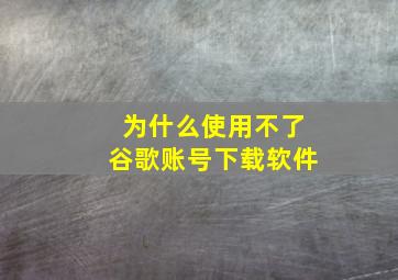 为什么使用不了谷歌账号下载软件