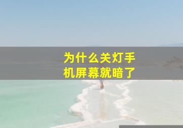 为什么关灯手机屏幕就暗了