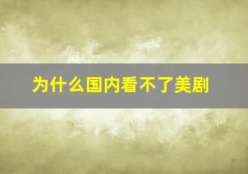 为什么国内看不了美剧