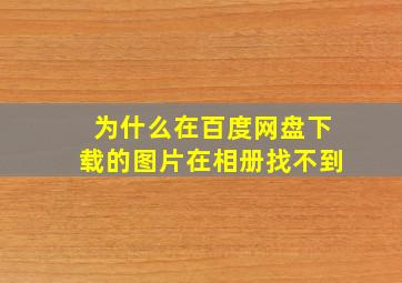 为什么在百度网盘下载的图片在相册找不到