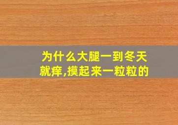 为什么大腿一到冬天就痒,摸起来一粒粒的