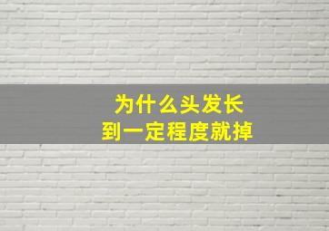 为什么头发长到一定程度就掉