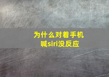 为什么对着手机喊siri没反应