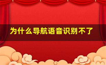 为什么导航语音识别不了