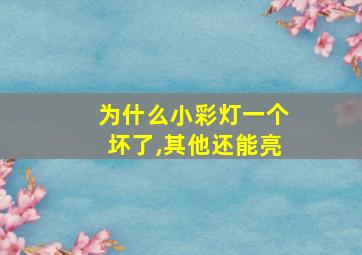 为什么小彩灯一个坏了,其他还能亮