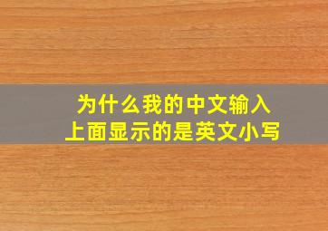 为什么我的中文输入上面显示的是英文小写