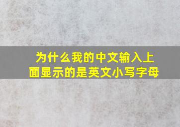 为什么我的中文输入上面显示的是英文小写字母