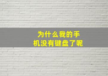 为什么我的手机没有键盘了呢