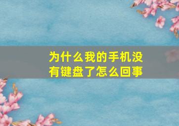 为什么我的手机没有键盘了怎么回事