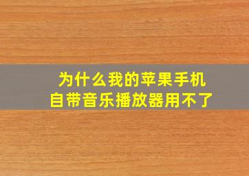 为什么我的苹果手机自带音乐播放器用不了