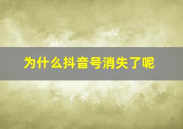 为什么抖音号消失了呢