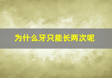 为什么牙只能长两次呢