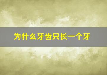 为什么牙齿只长一个牙