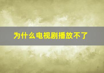 为什么电视剧播放不了