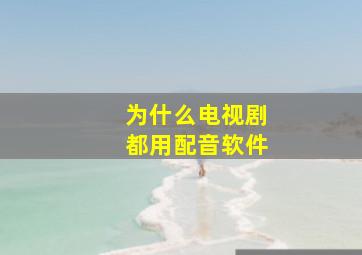 为什么电视剧都用配音软件