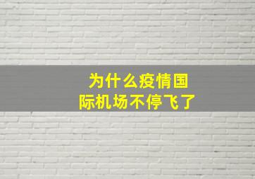 为什么疫情国际机场不停飞了