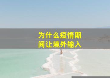 为什么疫情期间让境外输入