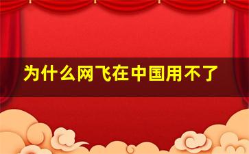 为什么网飞在中国用不了