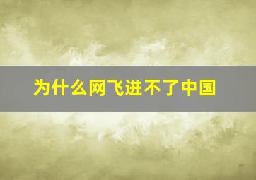 为什么网飞进不了中国