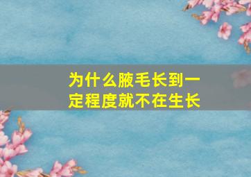 为什么腋毛长到一定程度就不在生长