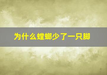 为什么螳螂少了一只脚