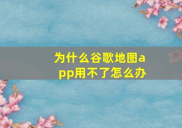 为什么谷歌地图app用不了怎么办