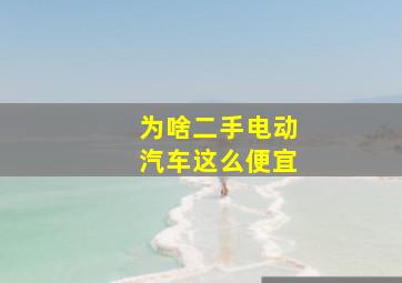 为啥二手电动汽车这么便宜