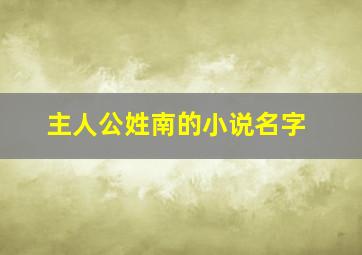 主人公姓南的小说名字