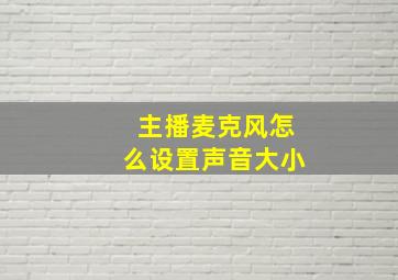 主播麦克风怎么设置声音大小