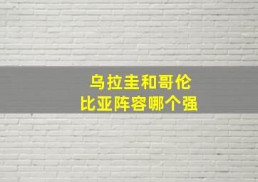 乌拉圭和哥伦比亚阵容哪个强