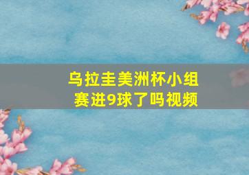 乌拉圭美洲杯小组赛进9球了吗视频