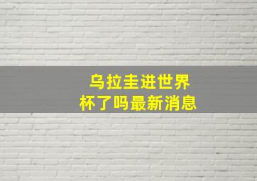 乌拉圭进世界杯了吗最新消息