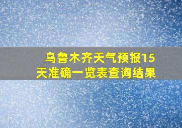 乌鲁木齐天气预报15天准确一览表查询结果