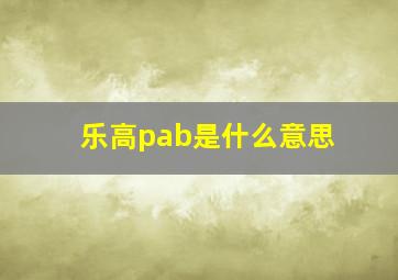 乐高pab是什么意思