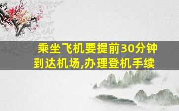 乘坐飞机要提前30分钟到达机场,办理登机手续