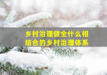 乡村治理健全什么相结合的乡村治理体系